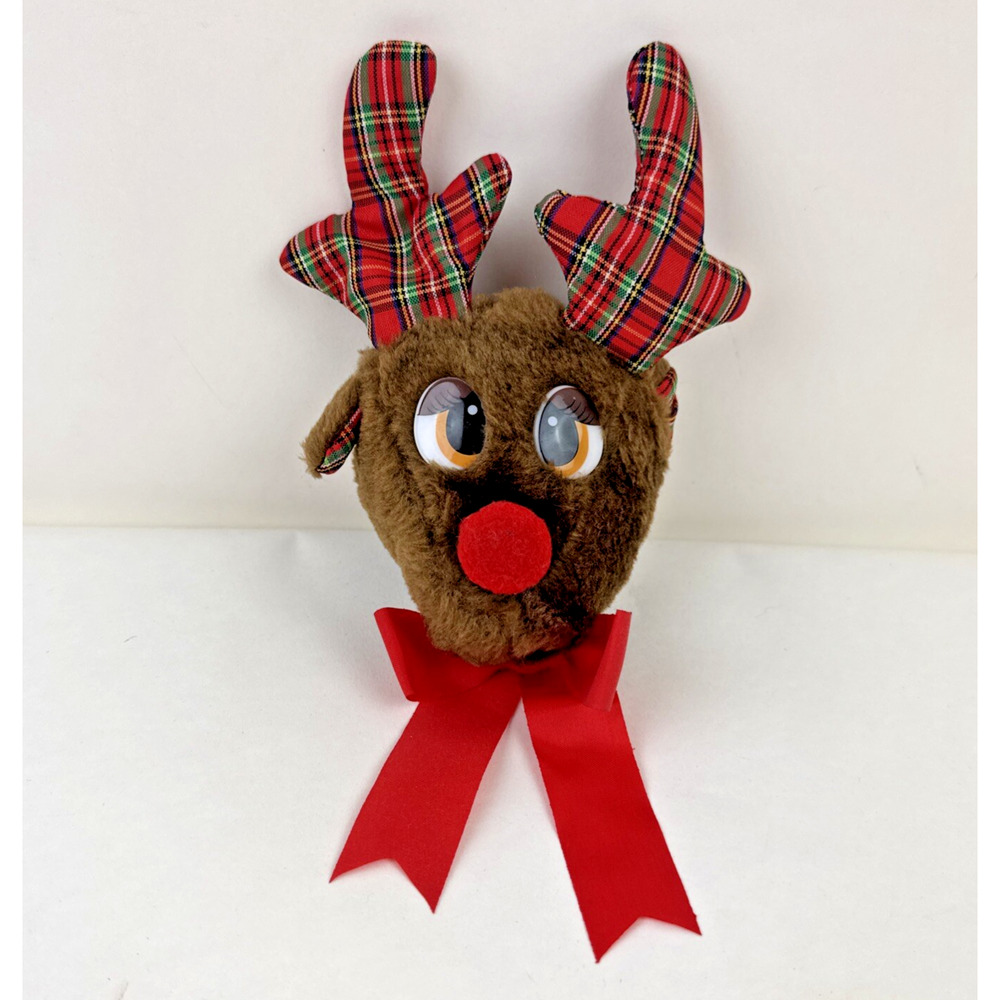 Reindeer Door Knob Cover Rudolph Christmas Around the World 1986 Plush Animal